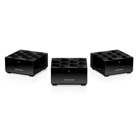 NETGEAR Nighthawk MK73S router front view highlighting strong coverage.