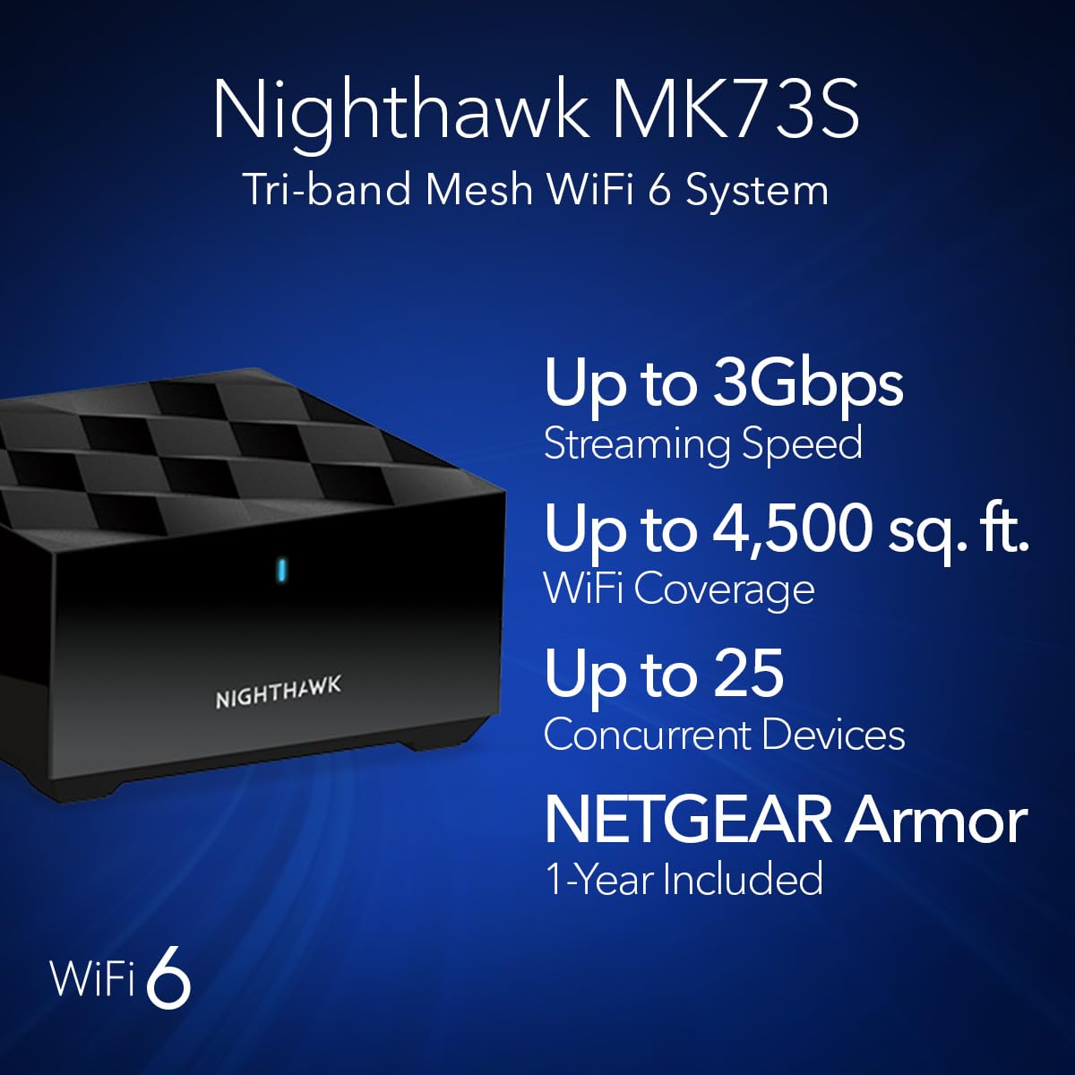 NETGEAR Nighthawk MK73S satellite extends strong WiFi to a new room.