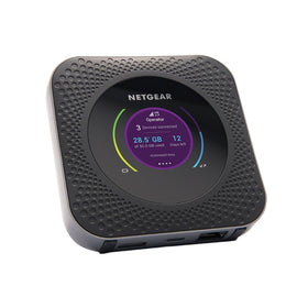 NETGEAR Nighthawk MR1100 front view showing compact design and dual-band capability.