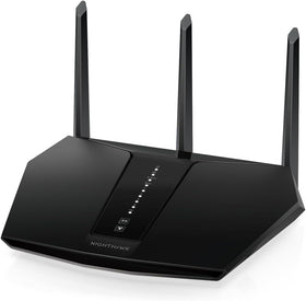 NETGEAR Nighthawk RAX29 front view showcasing AX2400 speed for smooth streaming.