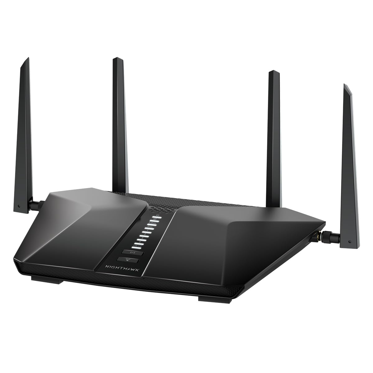 NETGEAR Nighthawk RAX41 router in a living room showing quick setup and fast WiFi.