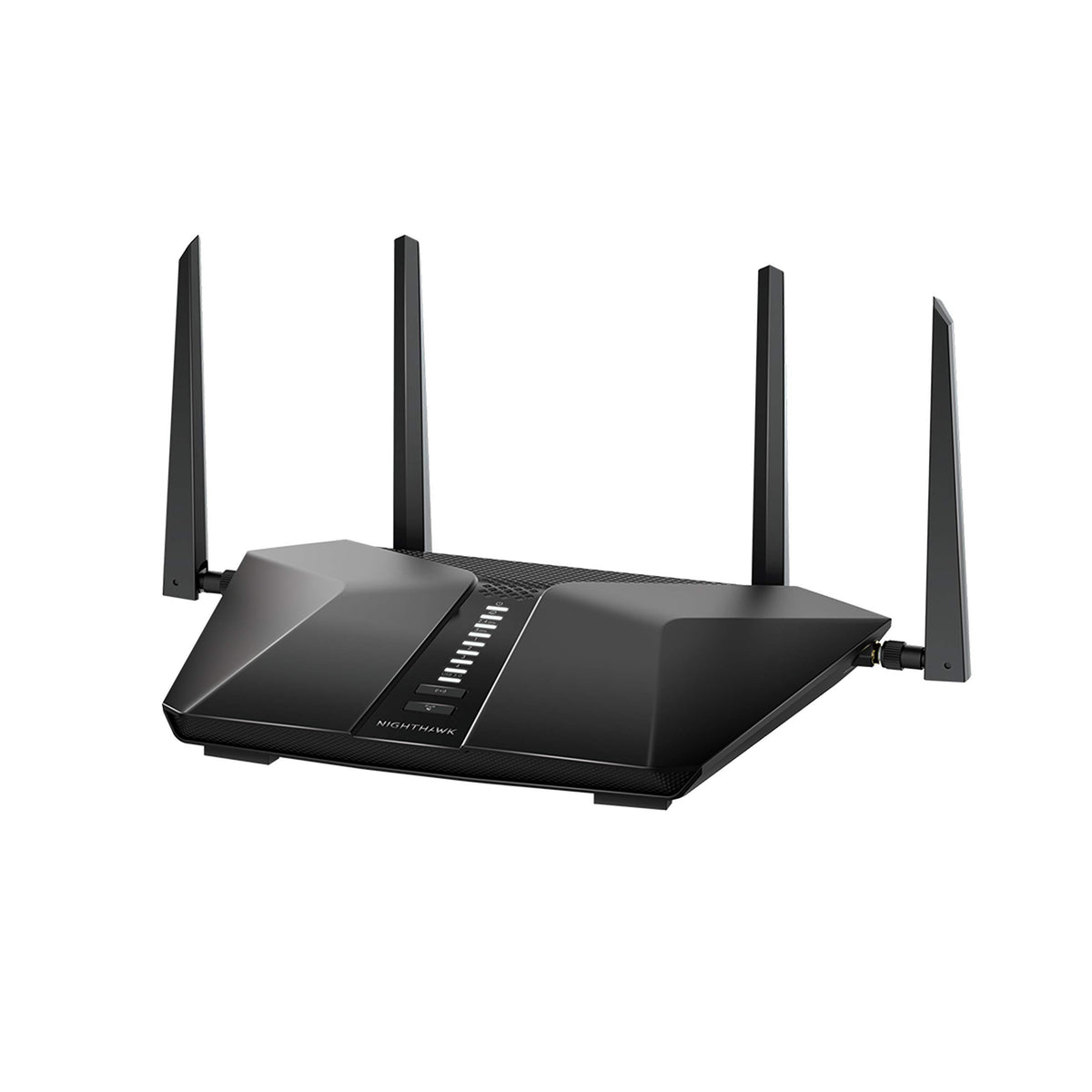NETGEAR Nighthawk RAX43 front view with status LEDs for quick health checks.