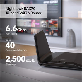 NETGEAR Nighthawk RAX70 back port panel with wired options