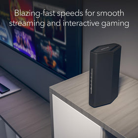 NETGEAR Nighthawk RS100 compact dimensions fit neatly on a shelf