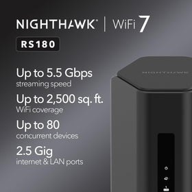 NETGEAR Nighthawk RS180 back ports highlight a 2.5 Gbps Ethernet option