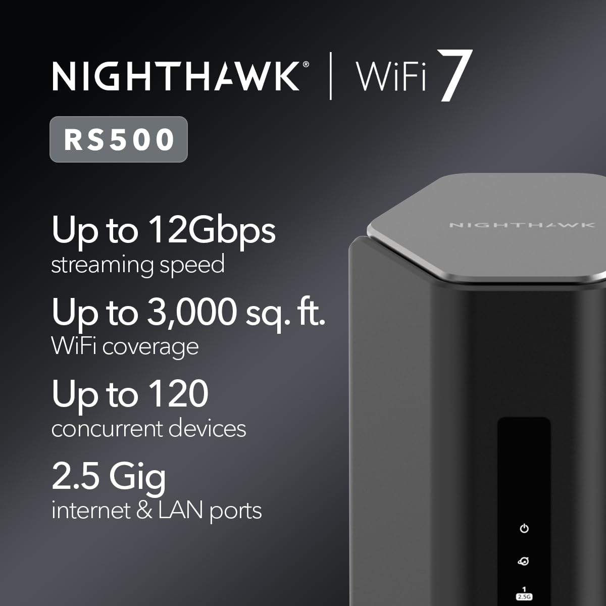 NETGEAR RS500 antenna array demonstrates wide coverage for large spaces.