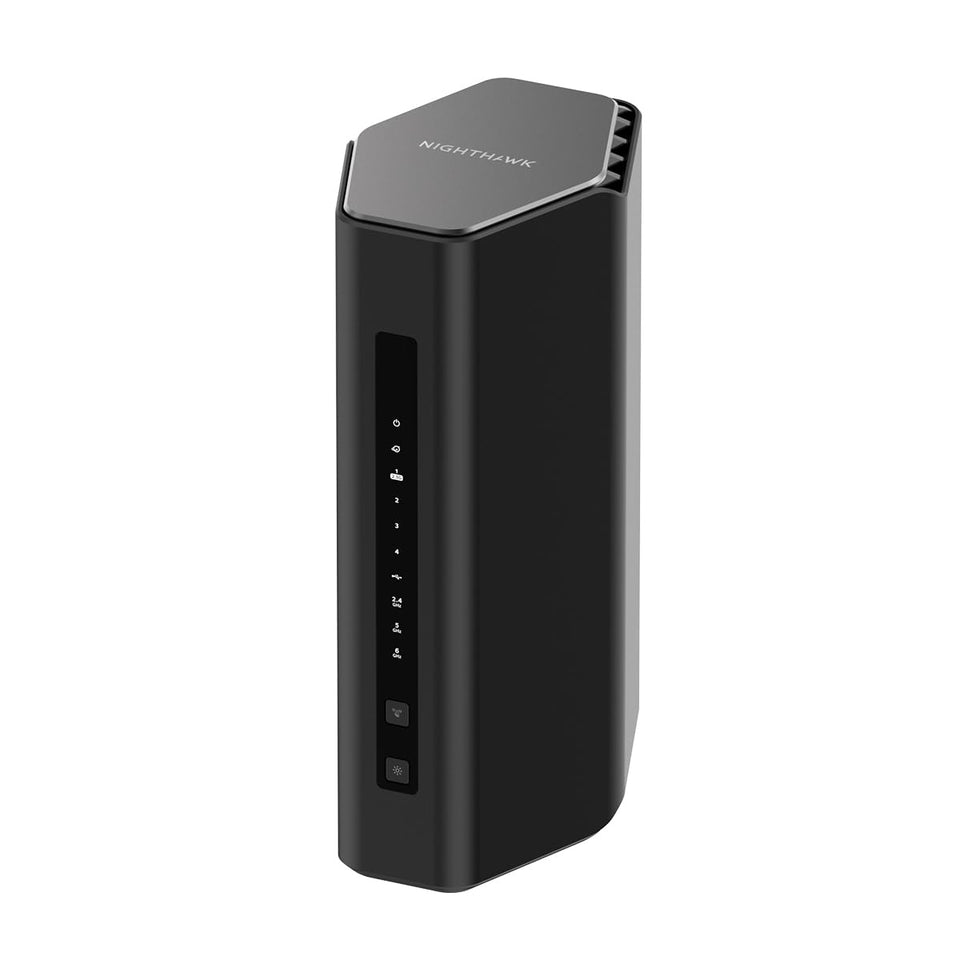 NETGEAR Nighthawk RS500 front view showing compact router for fast home networking.