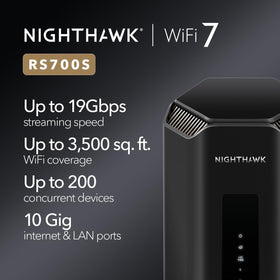NETGEAR Nighthawk RS700S rear ports with 10 Gig and LAN ports for fast connections.