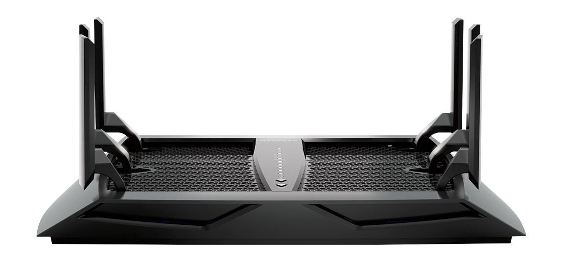 NETGEAR Nighthawk X6 in living room setup enhancing gaming and streaming.