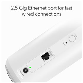 NETGEAR Orbi 360 satellite back ports show multiple connections for added versatility.