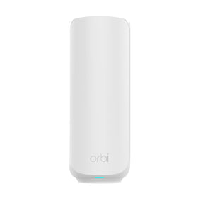 NETGEAR Orbi 360 satellite front view showing compact design for whole-home mesh expansion.