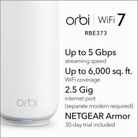 NETGEAR Orbi 370 extender in living room boosts streaming across devices.