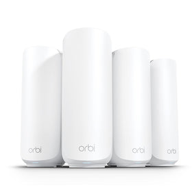 NETGEAR Orbi 370 Series router front view supports fast, stable WiFi 7 for busy homes.