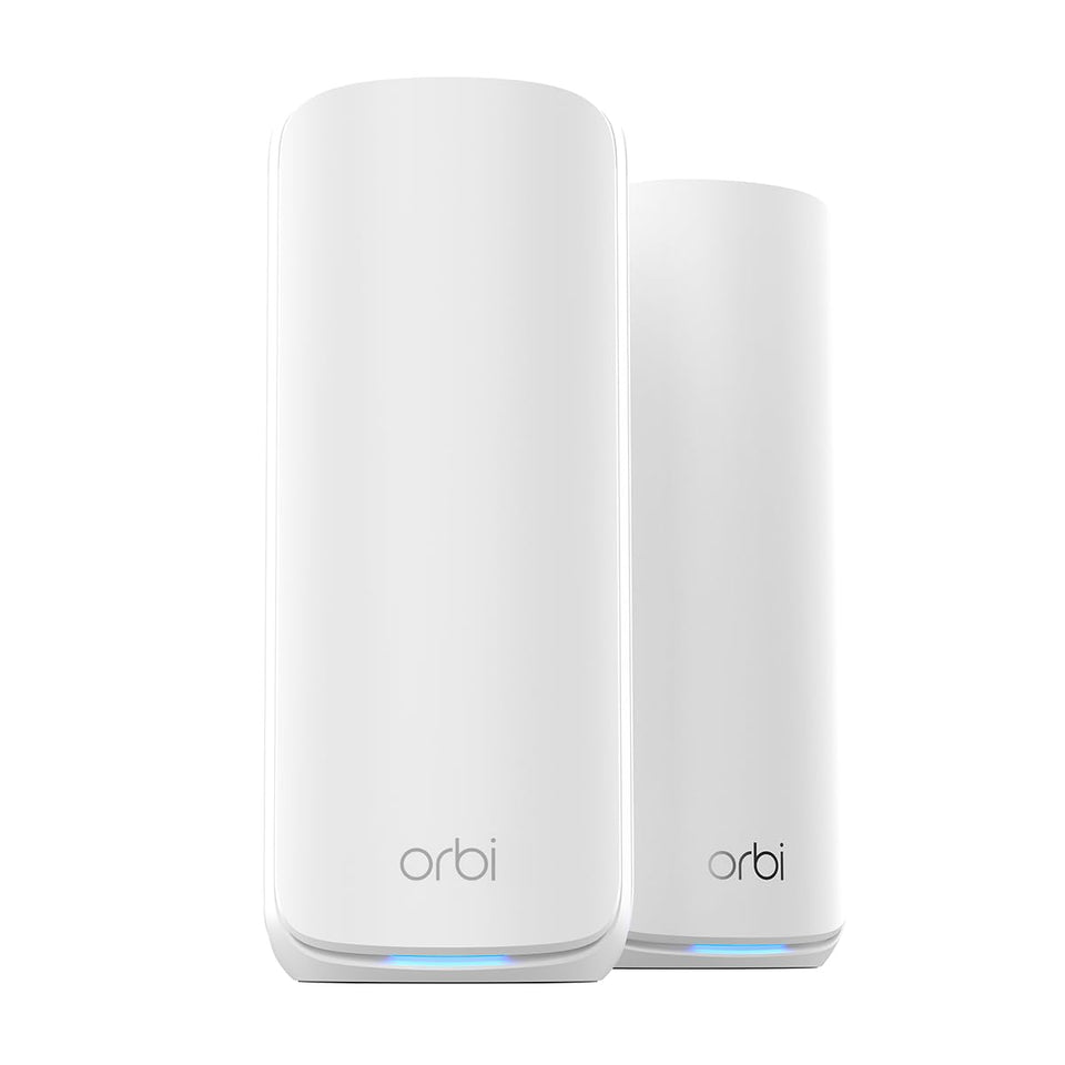 NETGEAR Orbi 870 router front view delivers fast WiFi 7 for whole-home coverage.