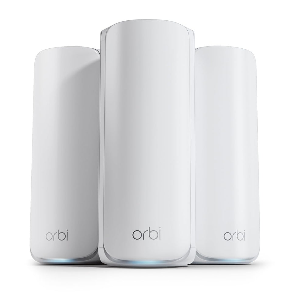 NETGEAR Orbi 870 router with WiFi 7 delivering fast, whole-home coverage.