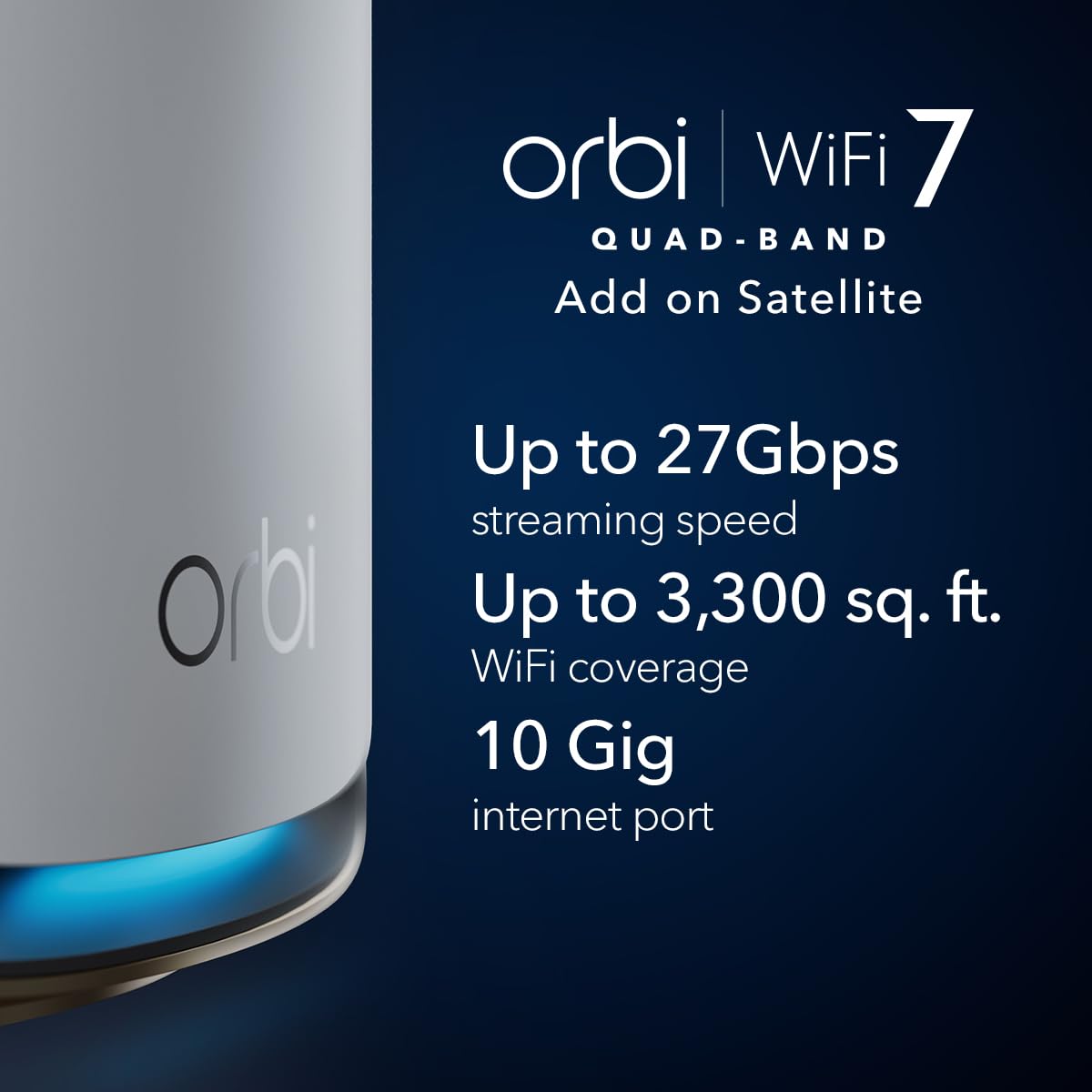 NETGEAR Orbi 970 satellite back panel, easy access ports for quick setup