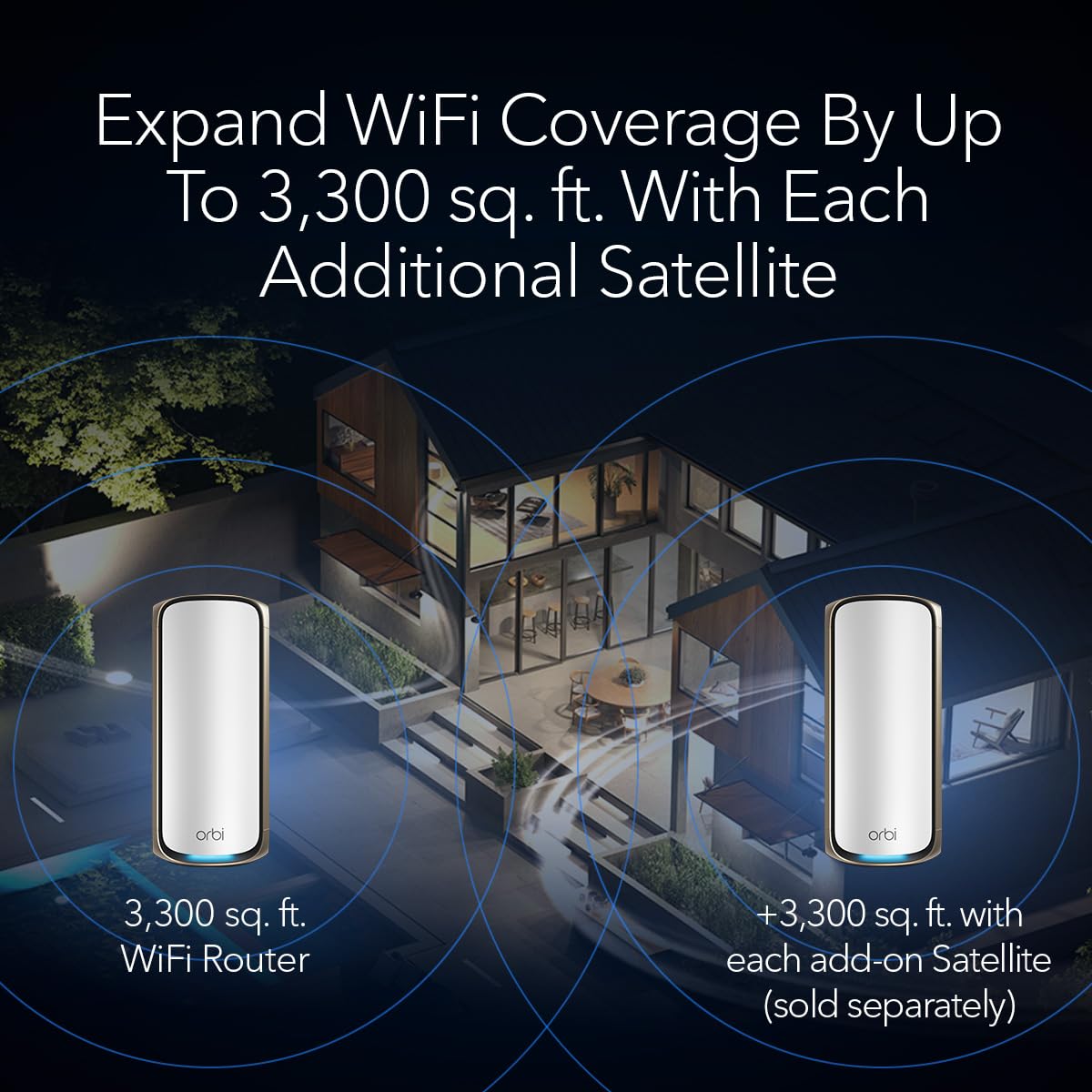 NETGEAR Orbi 970 satellite in living room, keeps streaming smooth across rooms
