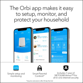 NETGEAR Armor security interface within the Orbi app
