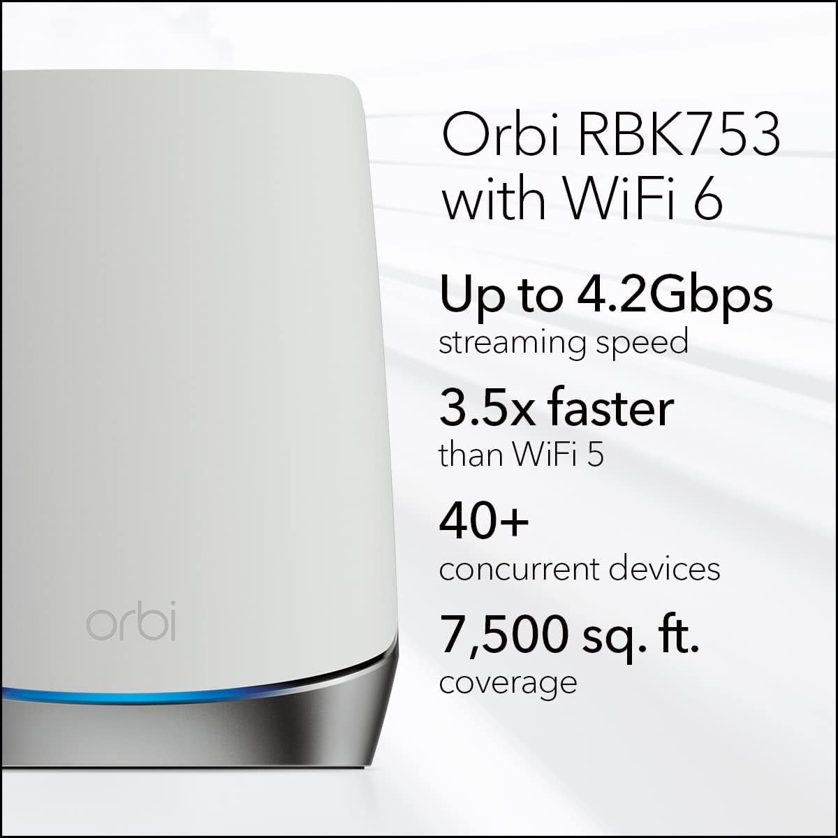 Netgear Orbi RBK753 extender extending mesh to distant rooms