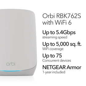 NETGEAR Orbi RBK762S satellite side view extending coverage to distant rooms