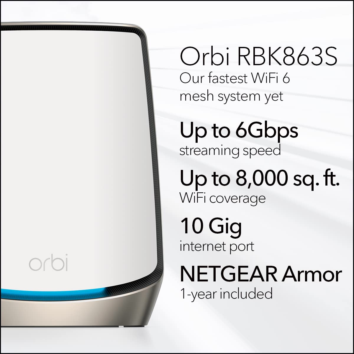 NETGEAR Orbi RBK863S router rear ports highlight multi-gig connectivity and easy setup