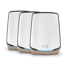 NETGEAR Orbi RBK863S router front view showing sleek design and strong performance