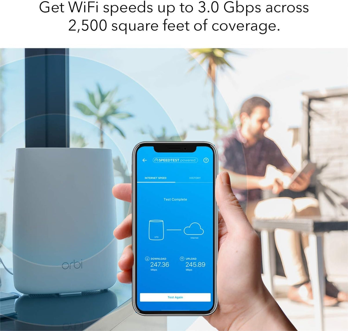 NETGEAR Orbi RBS50 power adapter included with renewed unit