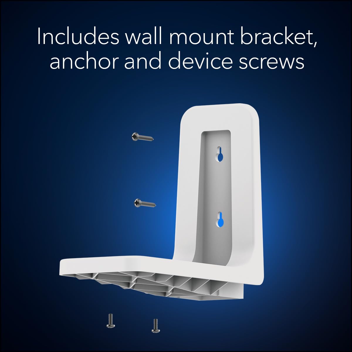 NETGEAR packaging and contents showing included anchors and screws benefit