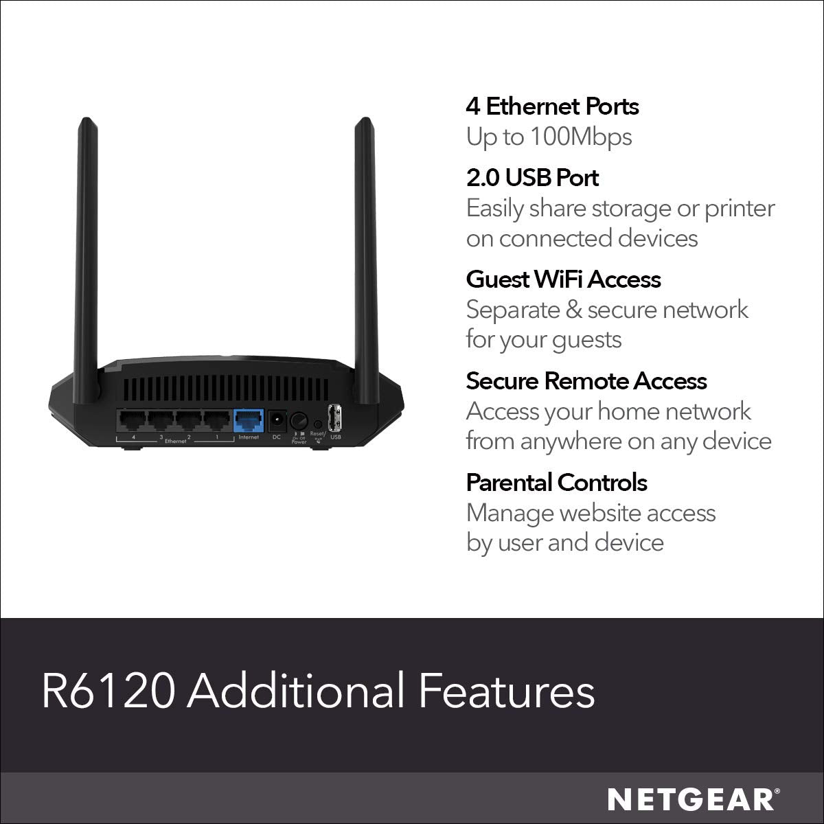 NETGEAR R6120 app setup guide highlights easy initial configuration.