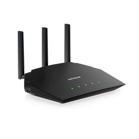 NETGEAR R6700AXS router front view showing compact design and fast WiFi