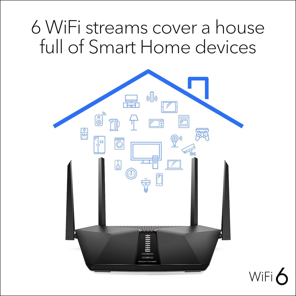 NETGEAR Nighthawk RAX50 setup near a cable modem for home internet.