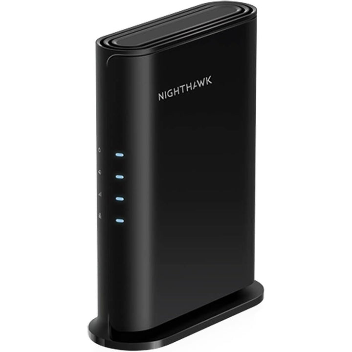 NETGEAR RAX9 front view showing sleek design and strong signal benefits