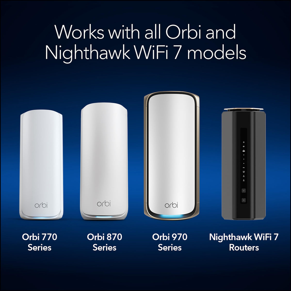 NETGEAR scale comparison with hand showing compact footprint benefit