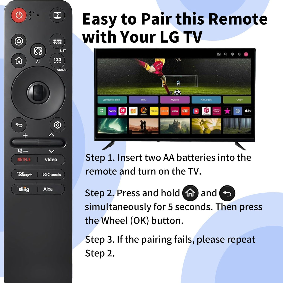 Nettech remote on living room couch controlling streaming apps effortlessly