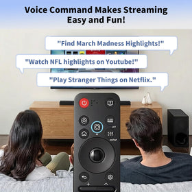 Nettech remote pointing at TV demonstrating pointer cursor ease and control