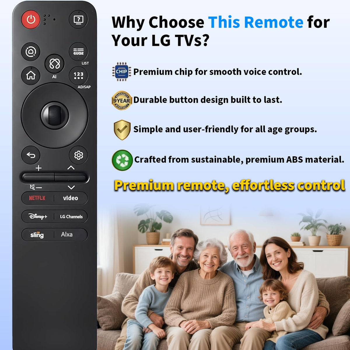 Nettech remote in hand size comparison showing comfortable grip and reach
