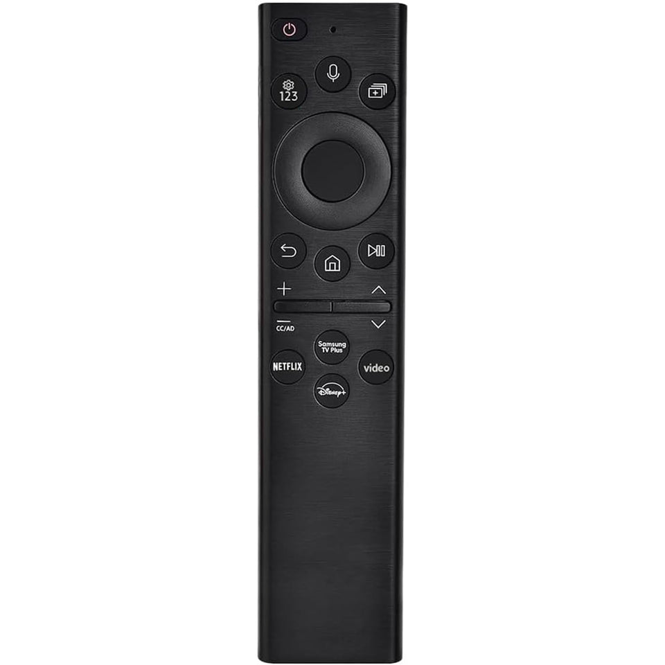 Nettech replacement Samsung remote held in hand for 2019–2026 TVs with voice control