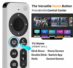 Nettech AP1868AL+ Apple TV remote compatible with Apple TV 4K and HD models