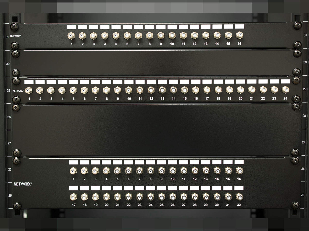 Networx installed in a server rack demonstrating tidy cable distribution and space savings