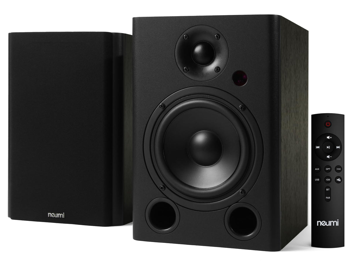 NEUMITECH NEUMI BS5P-ARC front view in dark wood for versatile home use.