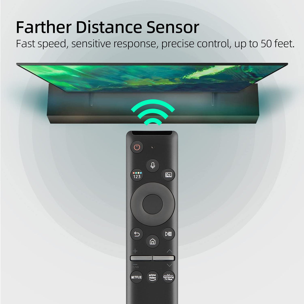 Close-up of Neuronmart remote design showing ergonomic grip and buttons