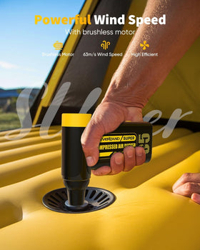 NEVERLAND air blower in action delivering a powerful, precise dust removal blast.