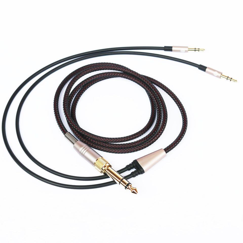 NEW NEOMUSICIA front view of braided replacement cable showing durable design and neat profile