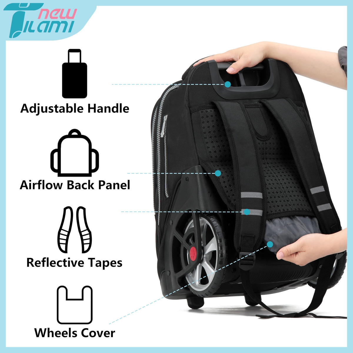 NEW TILAMI 19-inch backpack underseat friendly size supports easy plane travel