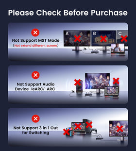 NEWCARE 4K HDMI Splitter back ports view showing input and three outputs