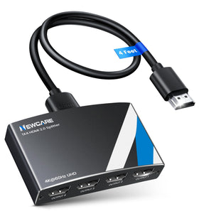NEWCARE 4K HDMI splitter mirrors content to four displays at 4K60Hz