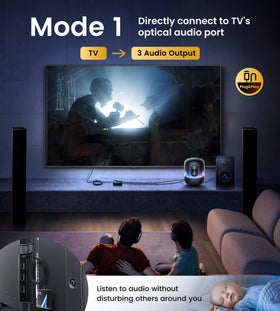 NEWCARE optical splitter front view highlighting sleek design for home entertainment