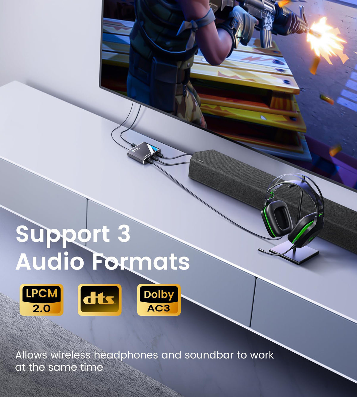 NEWCARE optical cable included to connect devices smoothly