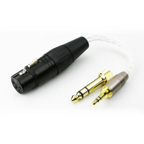 NewFantasia 3.5mm to 4-pin XLR adapter cable close-up enabling versatile headphone connections