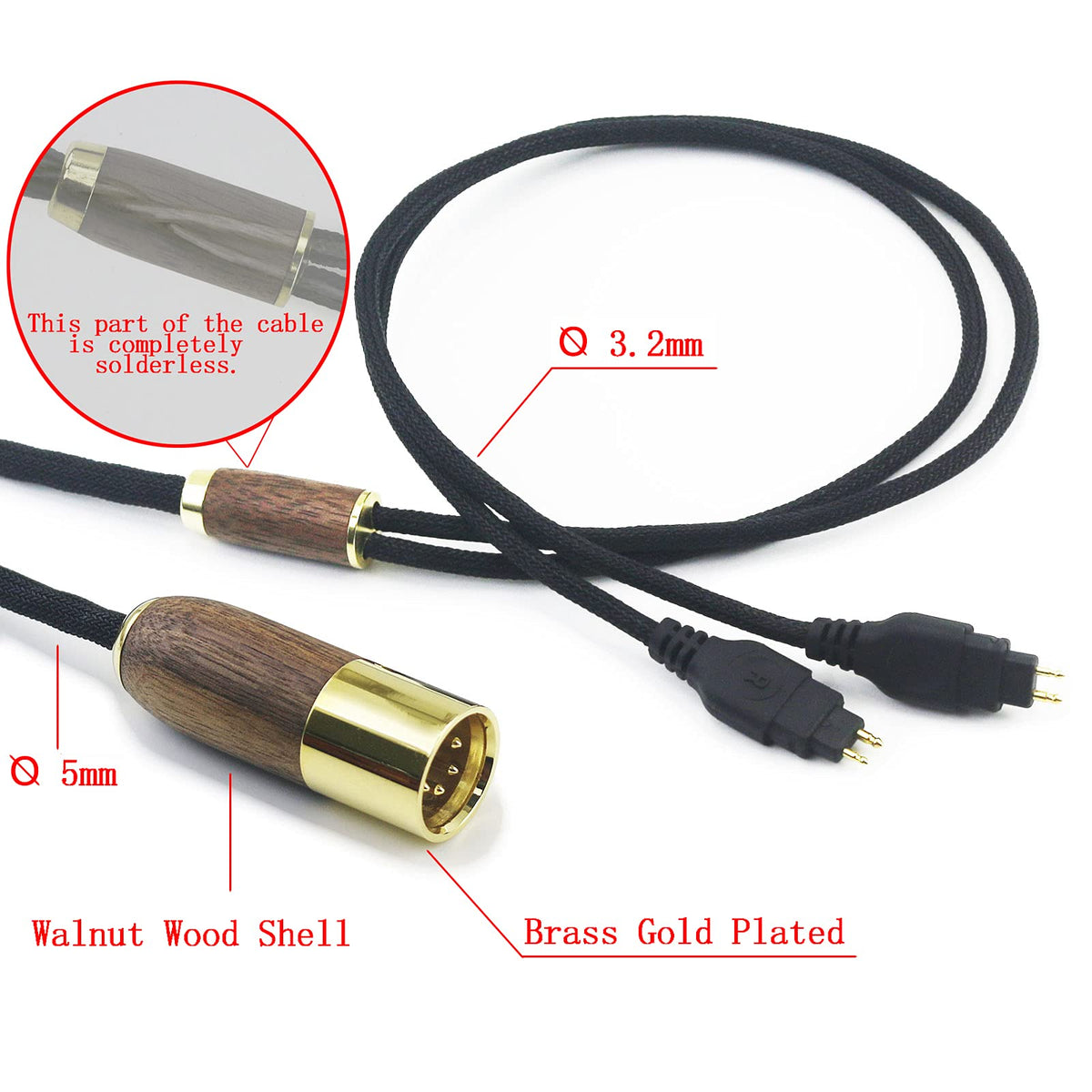 NewFantasia 4-pin XLR balanced male connector for secure Sennheiser compatibility.